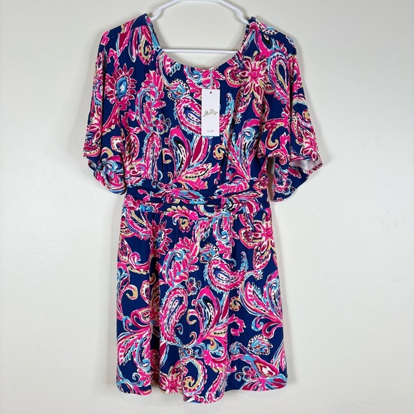Lilly Pulitzer Perigi Boat Neck Romper Paisley Print Dress Small - Picture 1 of 14